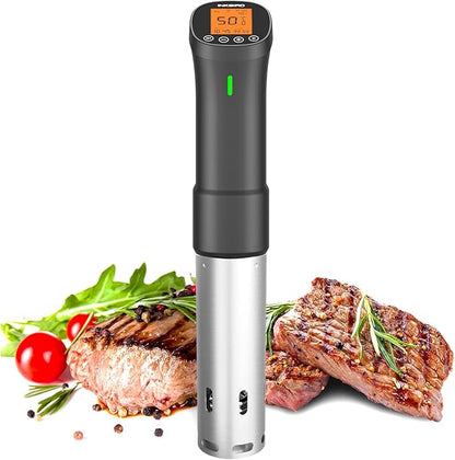 INKBIRD 2.4G Wifi Sous Vide Cooker ISV-200W, Aparat Sous Vide 1000W, Circulator cu imersie cu telecomandă și aplicație cu rețete, Temporizator, Alarmă, Notificare mobilă, Încălzire 3D a apei, Ultra-silențios