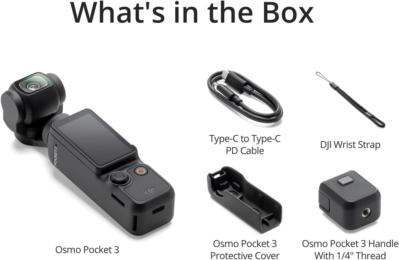 Limited-Quantity Anniversary Deal:DJI Osmo Pocket 3, Vlogging Cameras with 1'' CMOS & 4K/120fps Vlog Camera, 3-Axis Stabilization, Fast Focusing, Face/Object Tracking,