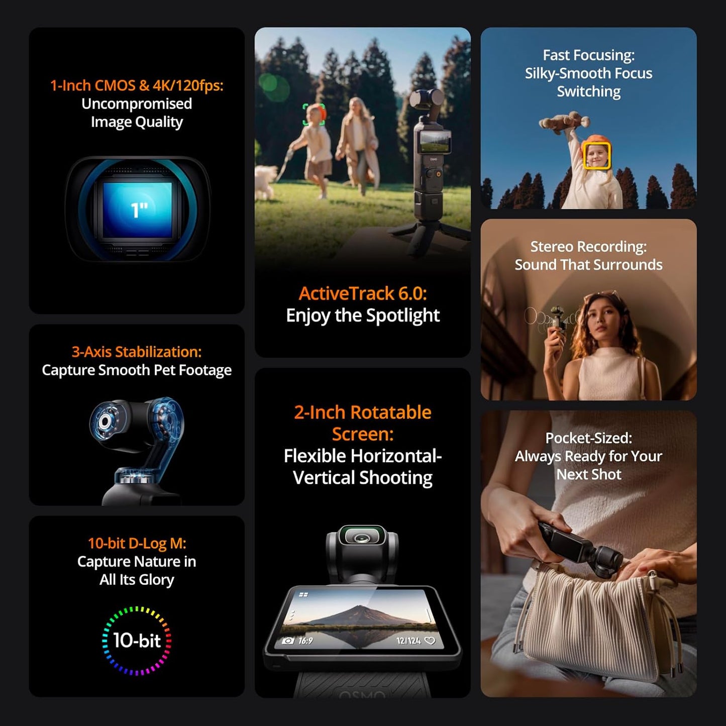 Limited-Quantity Anniversary Deal:DJI Osmo Pocket 3, Vlogging Cameras with 1'' CMOS & 4K/120fps Vlog Camera, 3-Axis Stabilization, Fast Focusing, Face/Object Tracking,